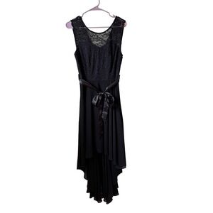 BeryLove Black Lace High-Low Cocktail Dress Sleeveless Formal Size Medium